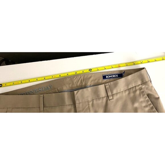 Bonobos Pants Mens Beige Slim Fit Wednesday Flat Front Straight Chino 38x32 - Picture 6 of 11